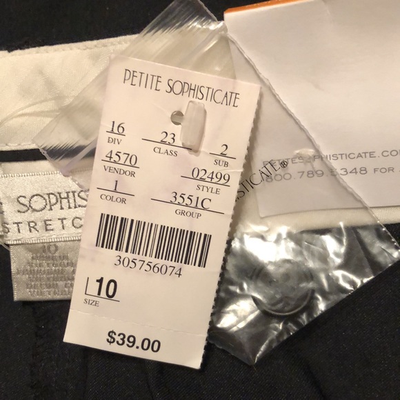 PETITE SOPHISTICATE size 10 Modern Fit Stretchy Navy Blue Straight-leg $49 NEW - Picture 4 of 8